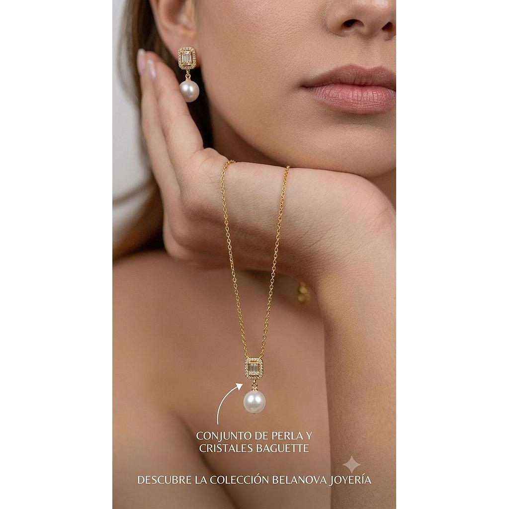 CONJUNTO DE PERLAS ENCHAPADO